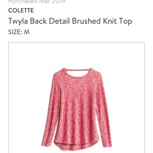 Collette Twyla Back Detail Brushed Knit Top